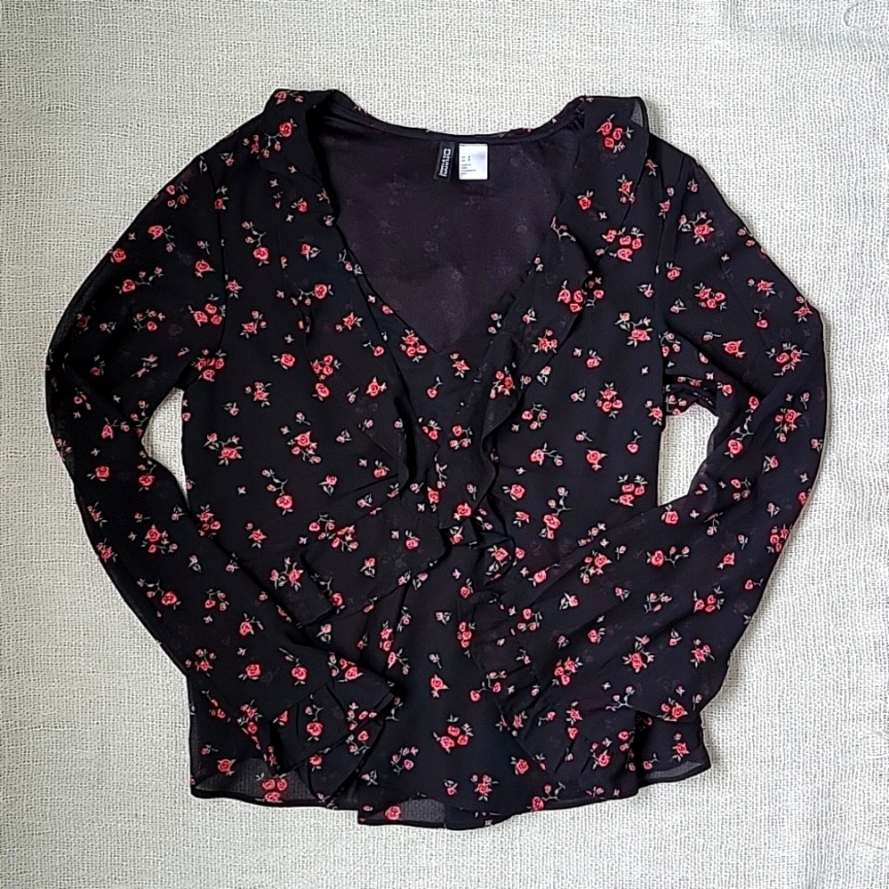 Divided by H&M Floral Long Sleeve Blouse